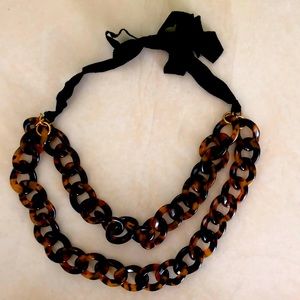 J.Crew tortoise link double strand necklace
